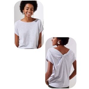 LOFT Striped Knot Back Sweater